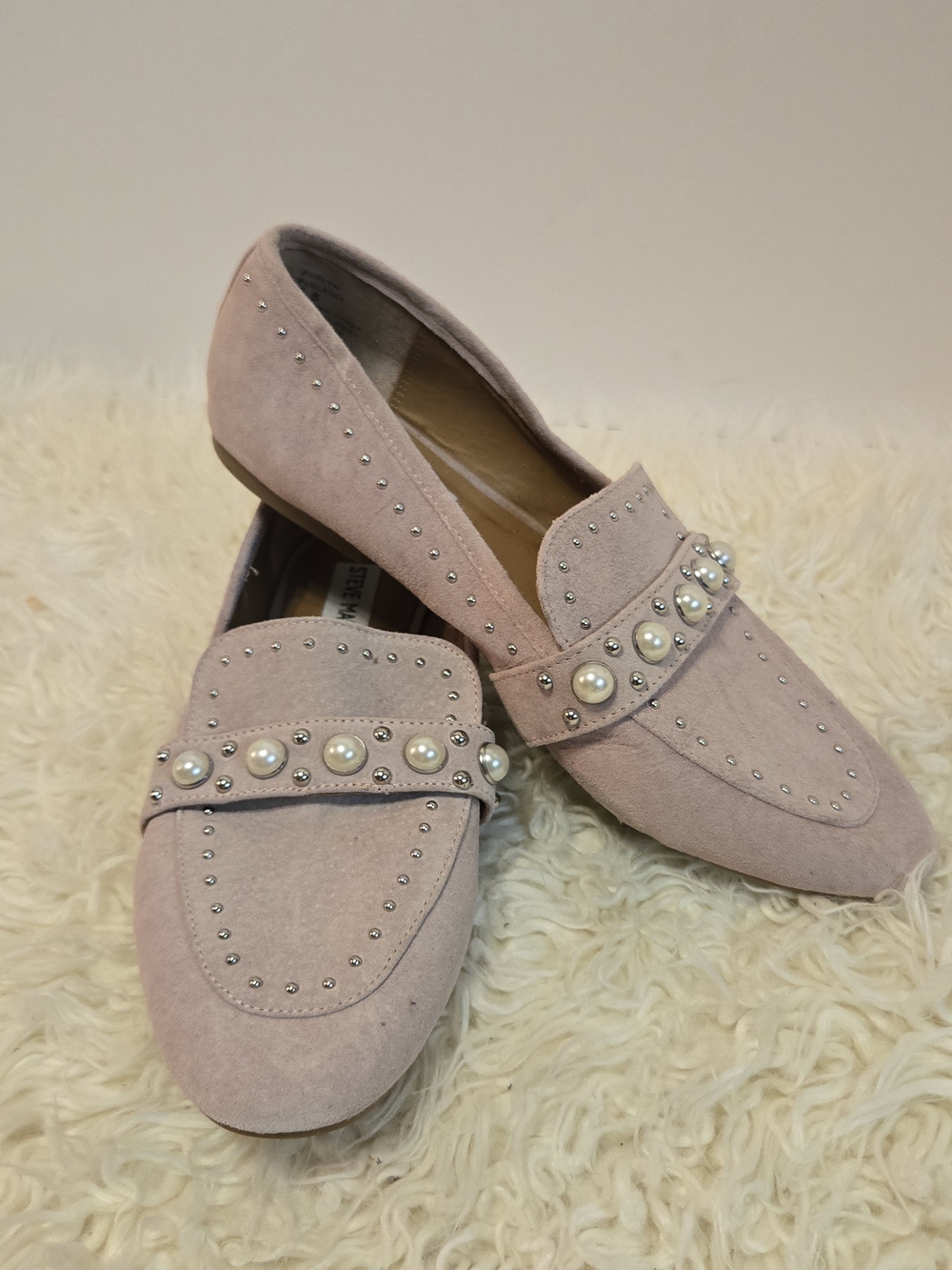 Berkshire Blush Pearl & Stud Suede-Look Loafers - Picture 13 of 14
